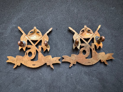 Photo 2 of WW1 British Army 16th Lancers Collar Badges - collectible militaria item
