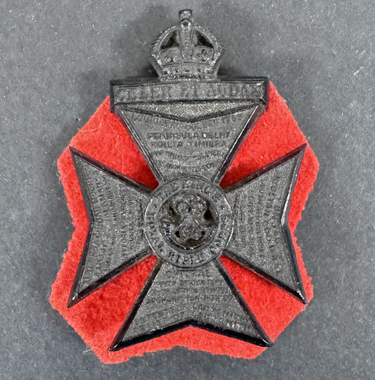 WW2 British Army King's Royal Rifle Corps Economy Plastic Cap Badge
