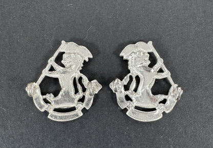 WW2 British Army West Riding Regiment Officer's Collar Badges (Pair)
