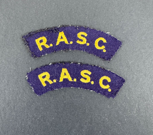 British Royal Army Service Corps (RASC) Cloth Shoulder Titles (Pair)