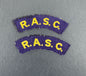 British Royal Army Service Corps (RASC) Cloth Shoulder Titles (Pair)