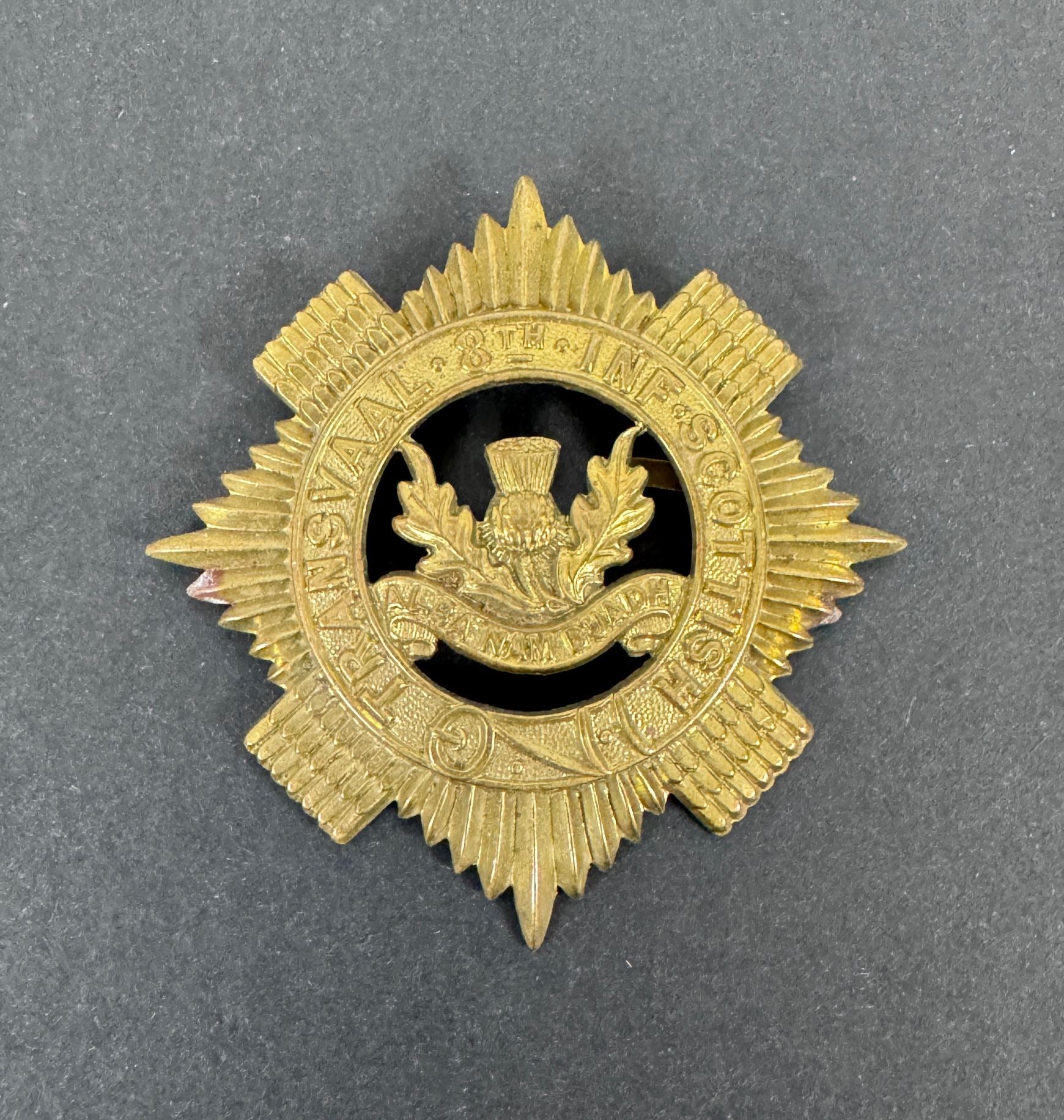 WW2 South African 8th Infantry Transvaal Scottish Glengarry Cap Badge – An original other ranks Glengarry cap badge of the...