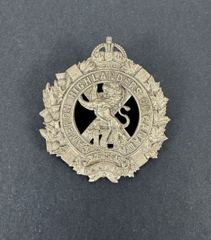 WW1 Canadian CEF 174th Overseas Battalion Cameron Highlanders Cap Badge – An original and scarce Glengarry cap badge of th...