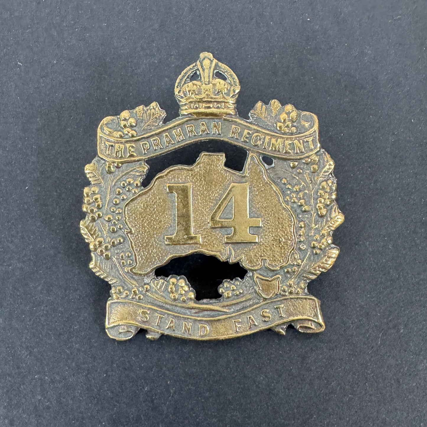 WW2 Australian Army 14th Battalion The Prahran Regiment Cap Badge – An original and scarce cap badge of the 14th Battalion...