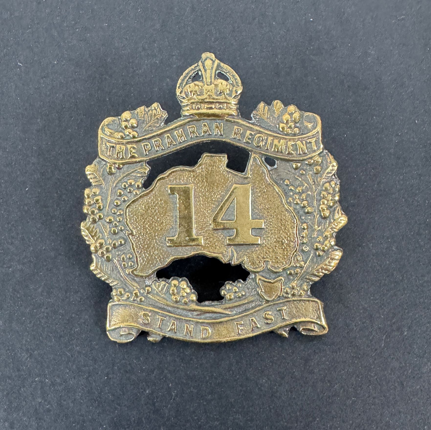 WW2 Australian Army 14th Battalion The Prahran Regiment Cap Badge – An original and scarce cap badge of the 14th Battalion...