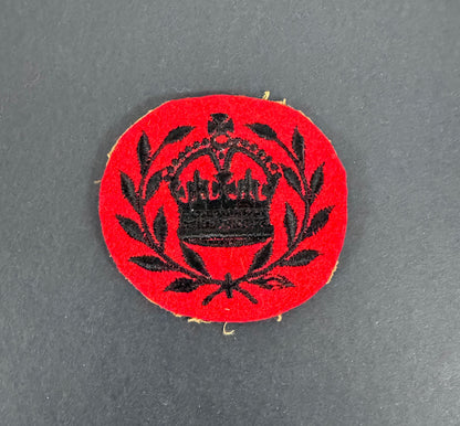 2nd gurkha rifles warrant officer's arm badge, red and black cloth, front