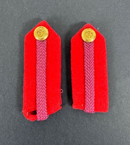 GR V British Army Brigadier / Colonel Collar Badge Gorget Patches – A matching pair of original tunic collar gorget patche...