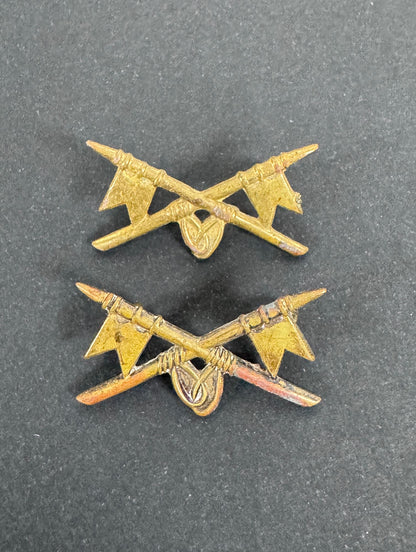 WW2 Belgian Army Lancers Uniform Collar Badges
