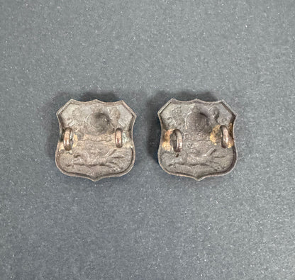 WW2 South African Army Durban Light Infantry Officer Uniform Collar Badges – An matching pair of scarce, original, officer...