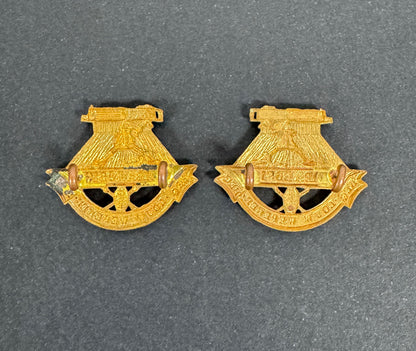 WW2 South African Army Louw Wepener Machine Gun Regiment Uniform Collar Badges – An matching pair original collar badges o...