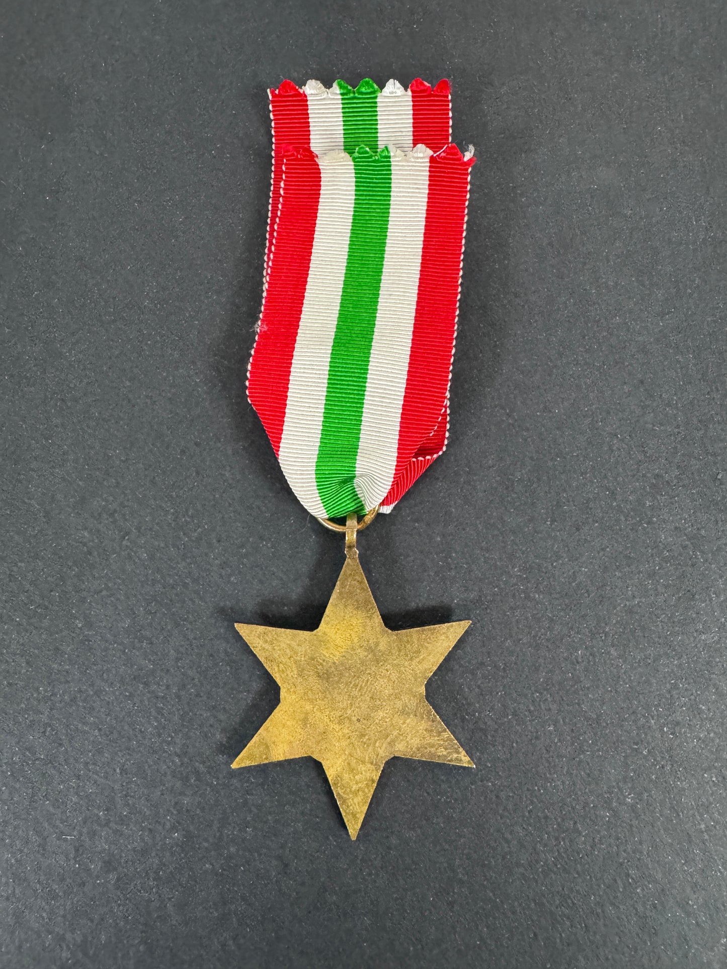 WW2 British Campaign Medal Italy Star – An original British issue Italy Star. A campaign medal awarded for combat action d...