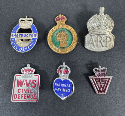WW2 British Home Front Civil Defence Lapel Badges – A collection of cap badges of The British Civil Defence related badges...