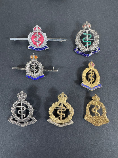 British Royal Army Medical Corps Sweetheart Lapel Badges WW1 WW2 era