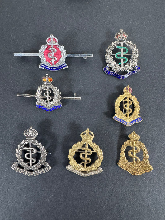 British Royal Army Medical Corps Sweetheart Lapel Badges WW1 WW2 era