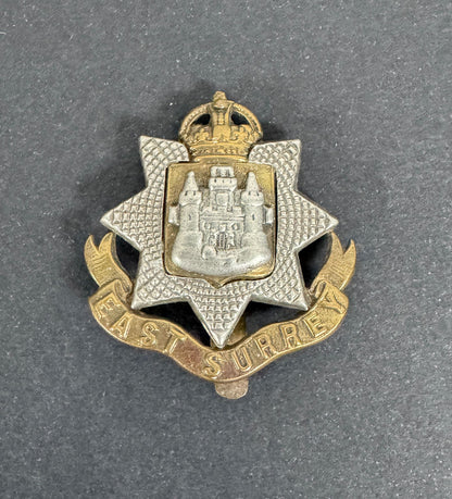 WW1 British Army East Surrey Regiment Cap Badge