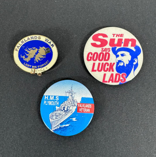 British Falklands War Commemorative Pin Badges