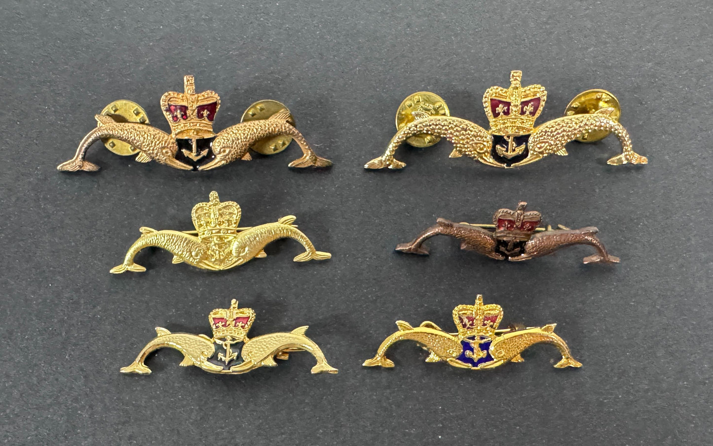 Australian / British Royal Navy Submariner Qualification Dolphin Lapel Badges