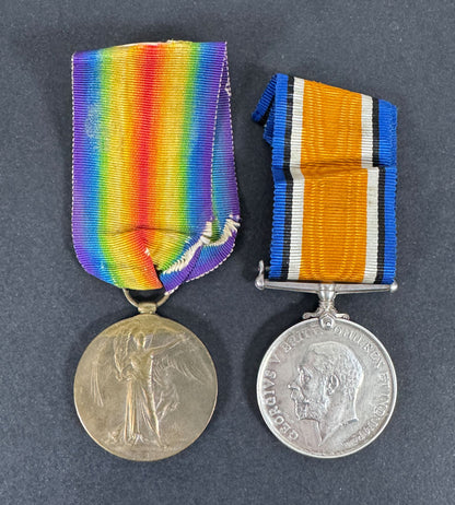 WW1 British Royal Artillery War Medal & Victory Medal Pair – An original pair of WW1 British medals. A .925 silver British...