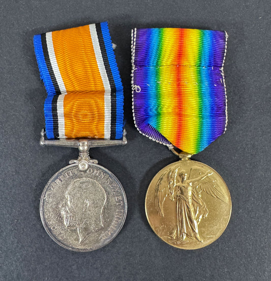 WW1 Royal Artillery War Medal & Victory Medal Pair British Army Issue – An original pair of WW1 British medals. A .925 sil...