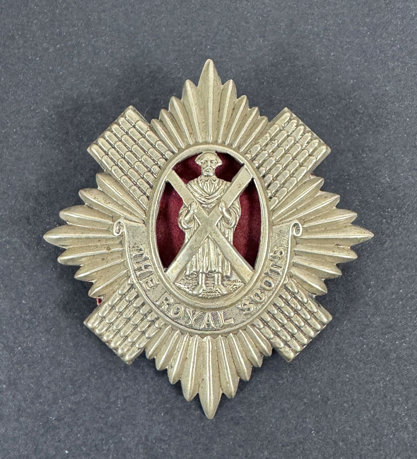 WW1 British Army The Royal Scots Regiment Territorial Battalion Cap Badge