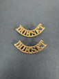 British Army Dorset Regiment Shoulder Title Badges (Pair) – A matching pair of original uniform shoulder titles of the Dor...