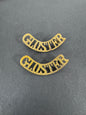 British Army Gloucestershire (GLOSTER) Regiment Shoulder Title Badges (Pair) – A matching pair of original uniform shoulde...
