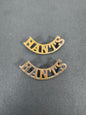 British Army Hampshire Regiment (HANTS) Shoulder Title Badges (Pair) – A matching pair of original uniform shoulder titles...