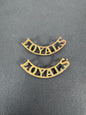 British Army Loyal North Lancashire Regiment Shoulder Title Badges (Pair) – A matching pair of original uniform shoulder t...