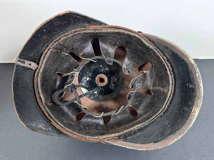 WW1 Imperial German Prussian Army Pickelhaube Spiked Helmet – This is an authentic Imperial German pickelhaube helmet issu...