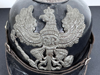 WW1 Imperial German Prussian Army Pickelhaube Spiked Helmet – This is an authentic Imperial German pickelhaube helmet issu...