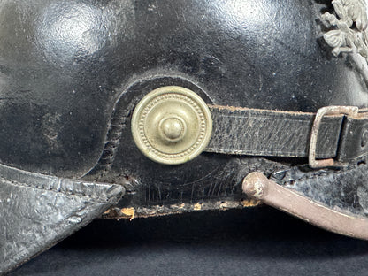 WW1 Imperial German Prussian Army Pickelhaube Spiked Helmet – This is an authentic Imperial German pickelhaube helmet issu...