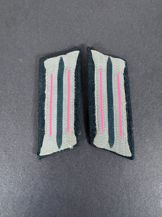 original German army panzer tank officer's uniform collar tabs, front.