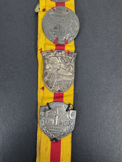 German Medal Ribbon full of Tinnies & Day Badges 1924-1935 Weimar Republic – A fine and rare collection of post World War...