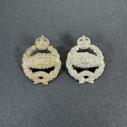 WW2 British Army Royal Tank Regiment Uniform Collar Badges – A matching pair of original uniform collar badges of the Roya...