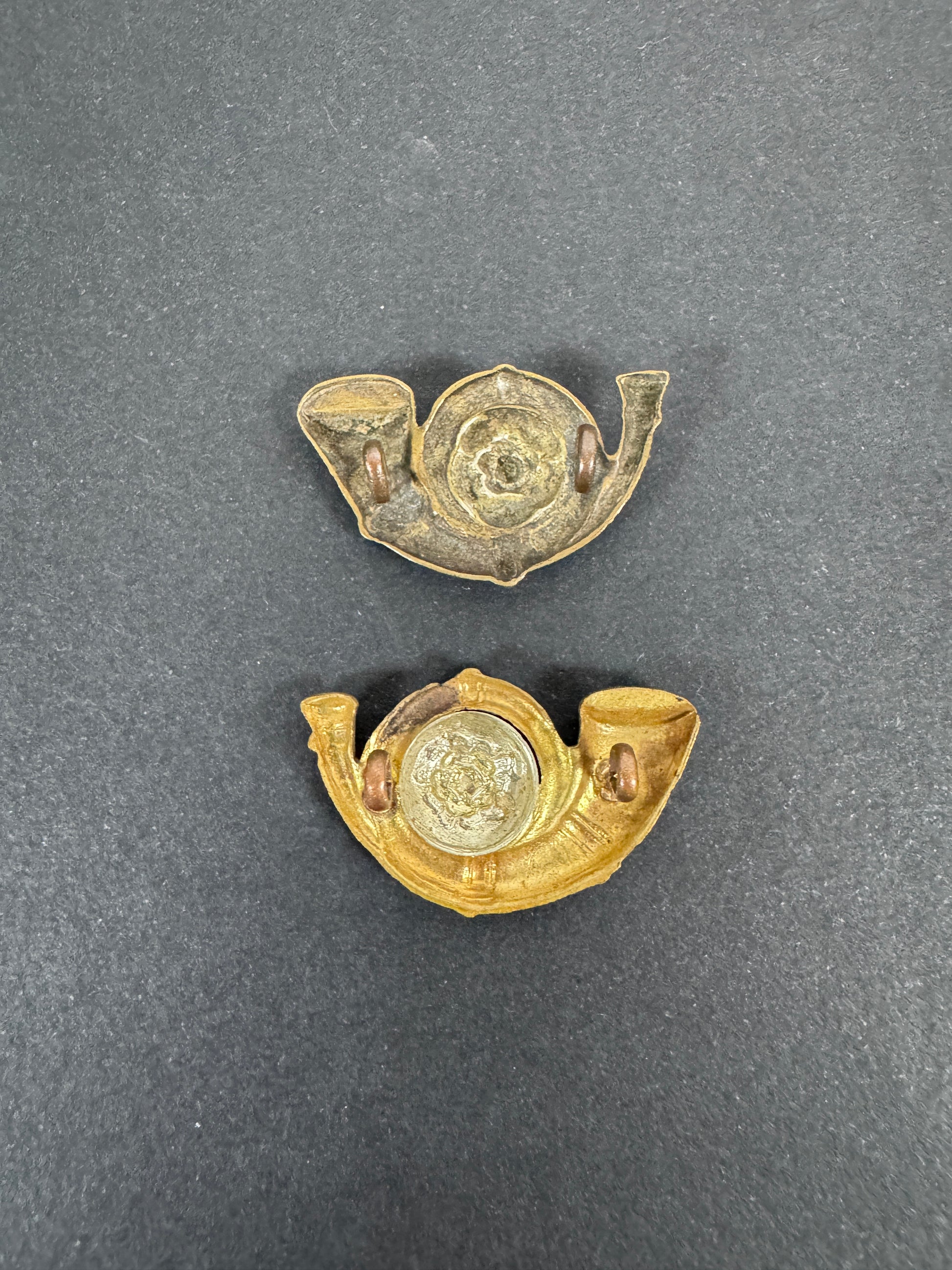 WW2 British Army King's Own Yorkshire Light Infantry Uniform Collar Badges – A matching pair of original uniform collar ba...
