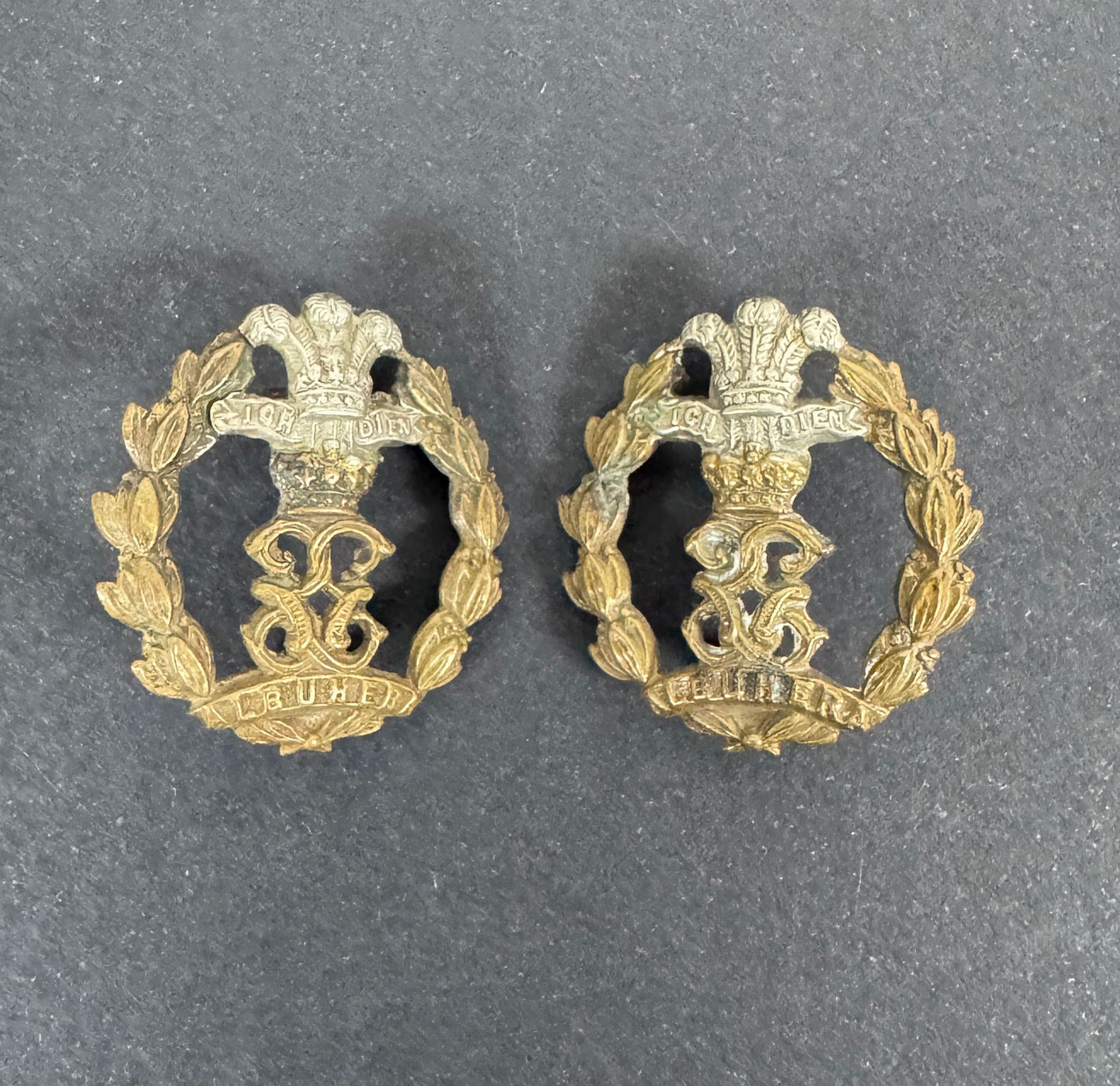 WW2 British Army Middlesex Regiment Uniform Collar Badges – A matching pair of original uniform collar badges of the Middl...