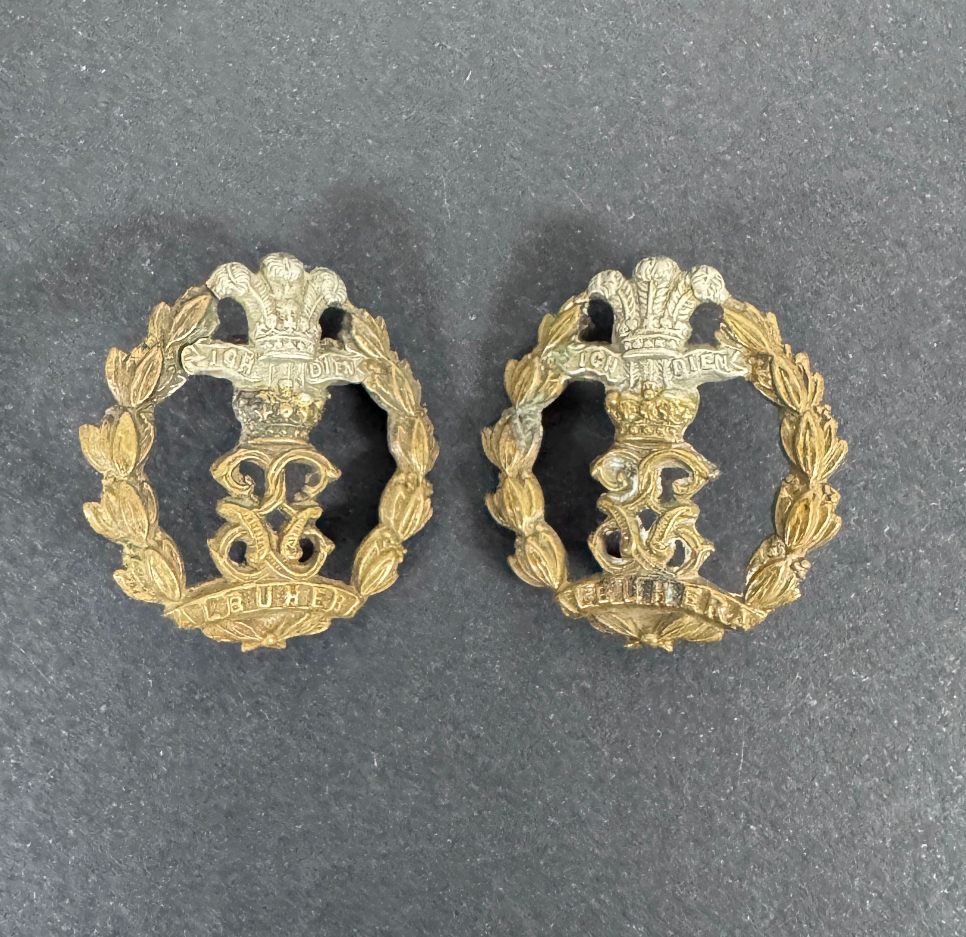WW2 British Army Middlesex Regiment Uniform Collar Badges – A matching pair of original uniform collar badges of the Middl...