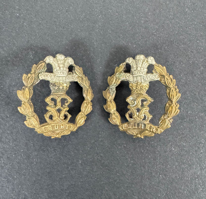 WW2 British Army Middlesex Regiment Uniform Collar Badges – A matching pair of original uniform collar badges of the Middl...