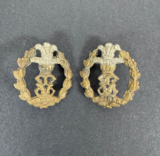 WW2 British Army Middlesex Regiment Uniform Collar Badges – A matching pair of original uniform collar badges of the Middl...