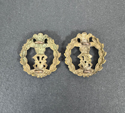 WW2 British Army Middlesex Regiment Uniform Collar Badges – A matching pair of original uniform collar badges of the Middl...