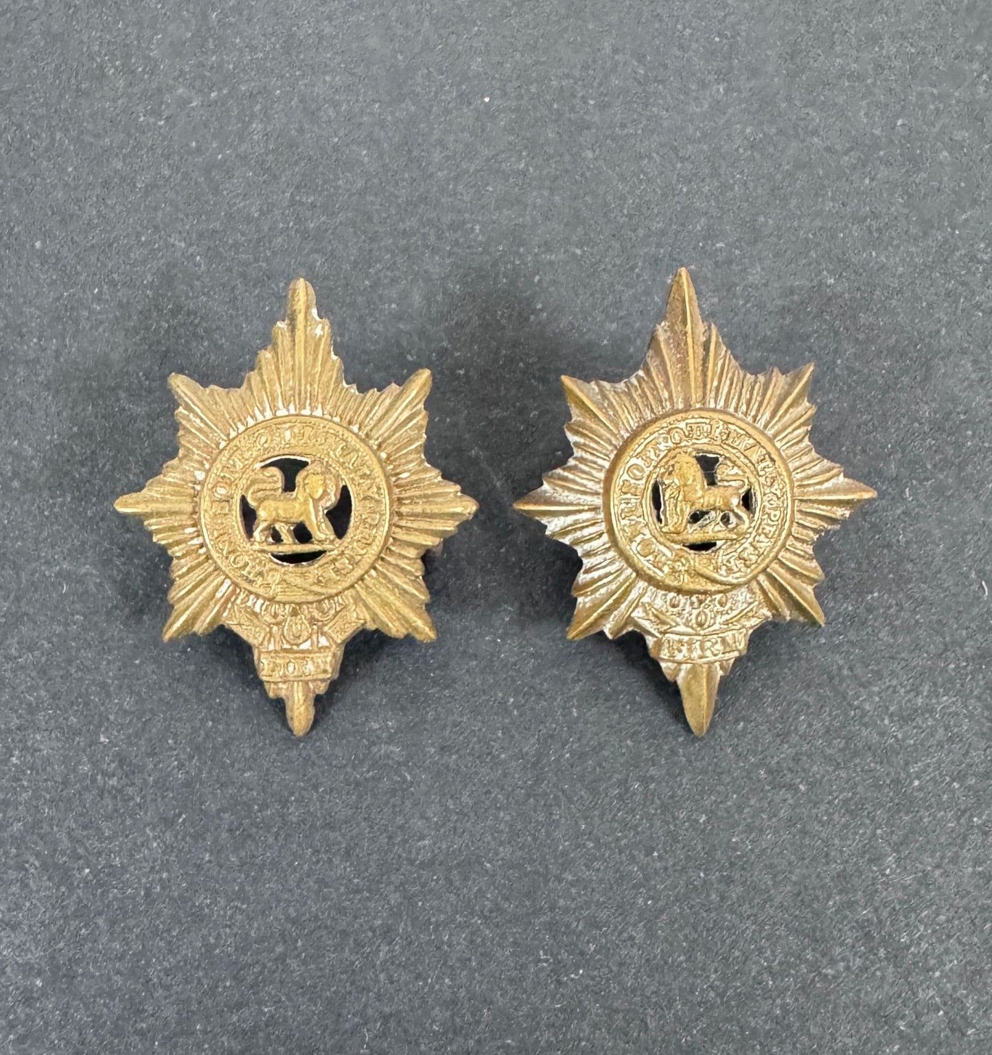 WW2 British Army Worcestershire Regiment Uniform Collar Badges – A matching pair of original uniform collar badges of the...