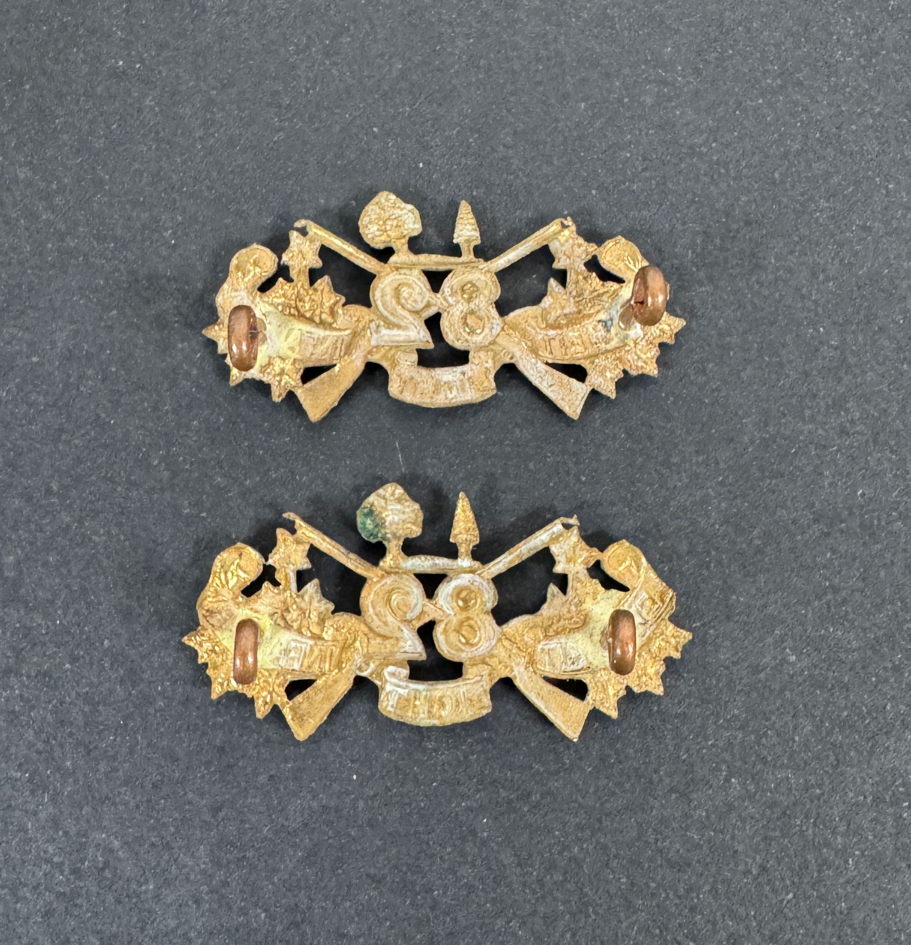Canadian Militia 82nd Abegweit Light Infantry Uniform Collar Badges (Pair) – A matching pair of original uniform collar ba...