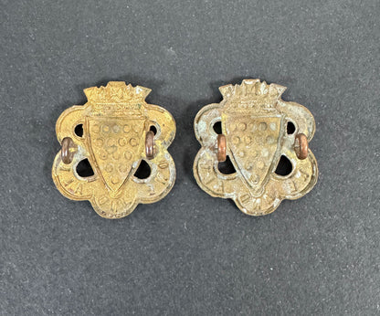 British Army Duke of Cornwall's Light Infantry Uniform Collar Badges (Pair) – A matching pair of original uniform collar b...