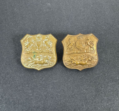 WW2 South African Army Durban Light Infantry Uniform Collar Badges (Pair) – An matching pair of scarce, original, other ra...