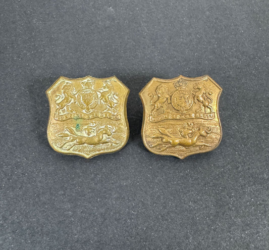 WW2 South African Army Durban Light Infantry Uniform Collar Badges (Pair) – An matching pair of scarce, original, other ra...