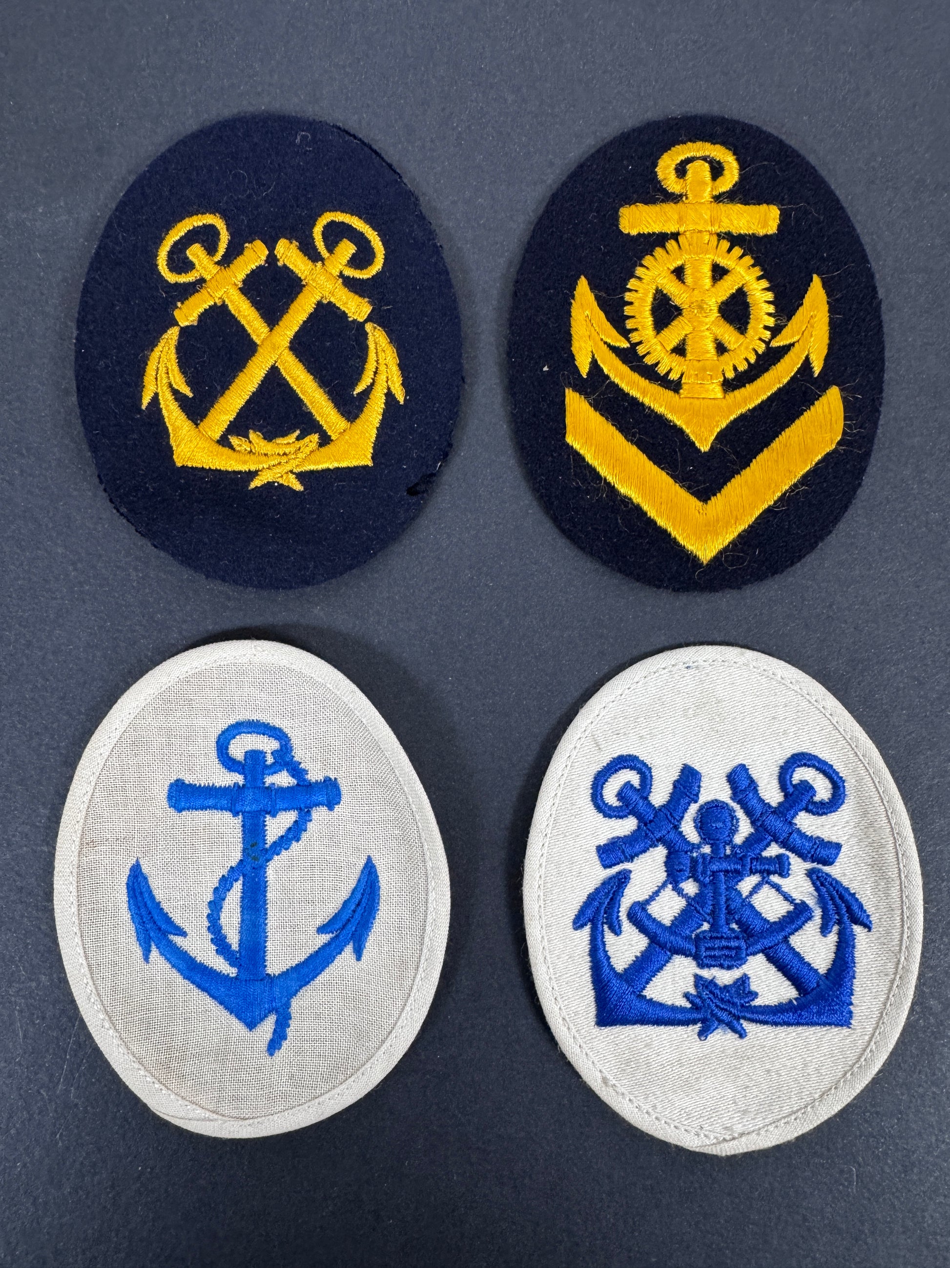 WW2 German Kriegsmarine (Navy) Sailor Rank Trade Arm Badges – A collection of four original trade specialty badges of the...