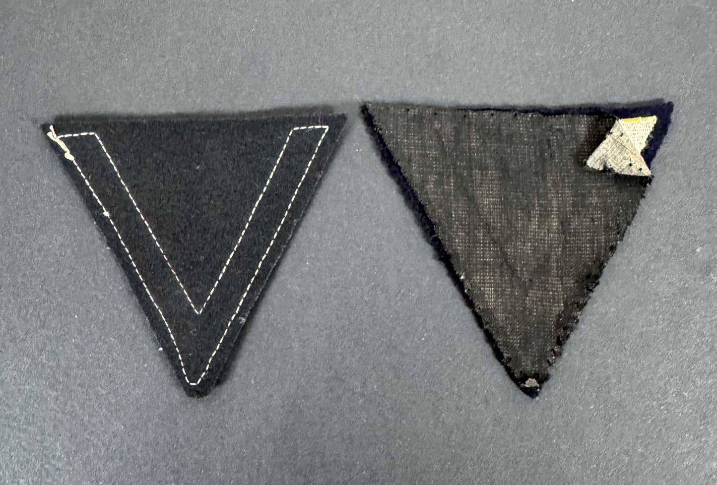 WW2 German Kriegsmarine (Navy) Rank Chevron Arm Badges – Two original NCO rank badges of the Kriegsmarine (1933-1945). Two...