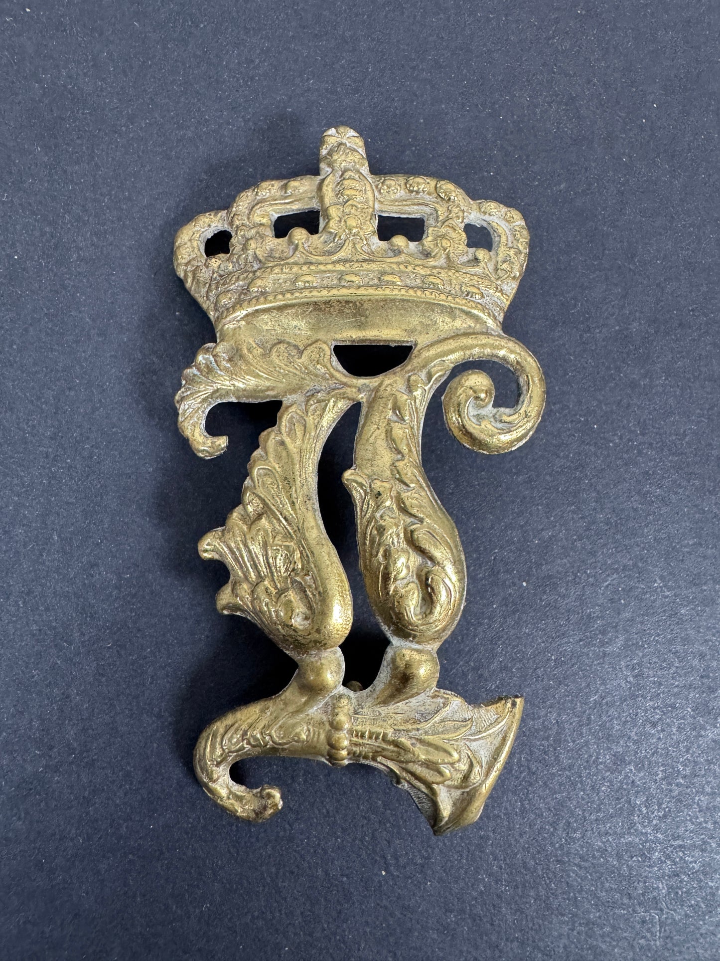 German Bavarian M1861 Raupenhelm Helmet Plate Badge King Ludwig – An 19th century Bavarian helmet plate. Insignia for the...