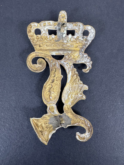 German Bavarian M1861 Raupenhelm Helmet Plate Badge King Ludwig – An 19th century Bavarian helmet plate. Insignia for the...