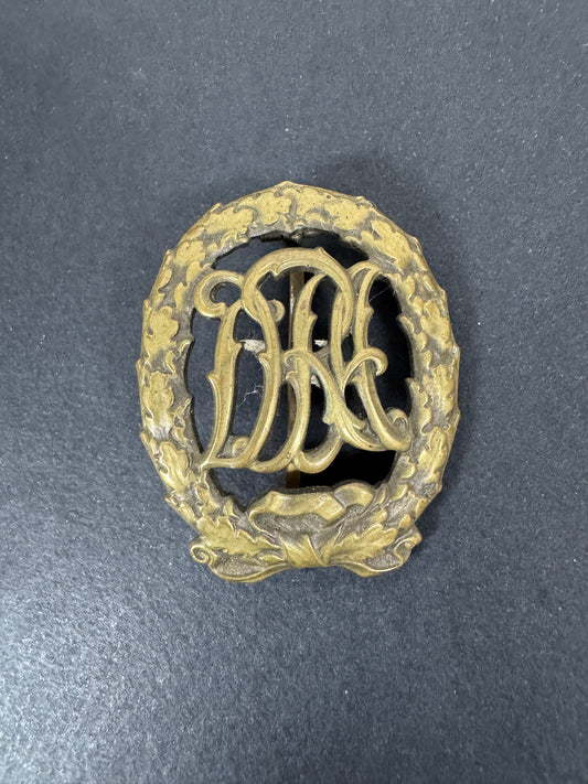 Pre WW2 German DRA Sports Badge in Bronze "Wernstein Jena" – An early Third Reich period "Deutscher Reichsausschuss für Le...